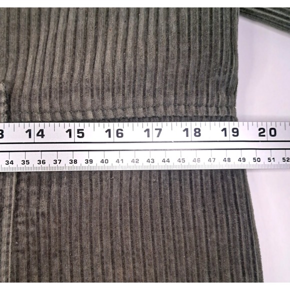 Denim & Company Corduroy Coat Women's Small Olive Green Fitted Back Slit Lined - Picture 10 of 13